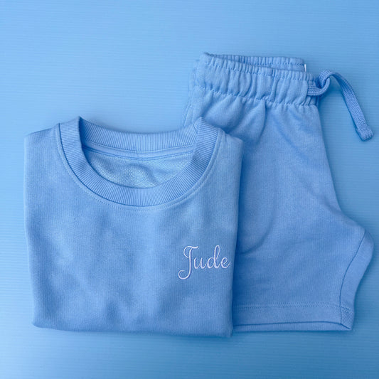 Blue Jumper & Short Set