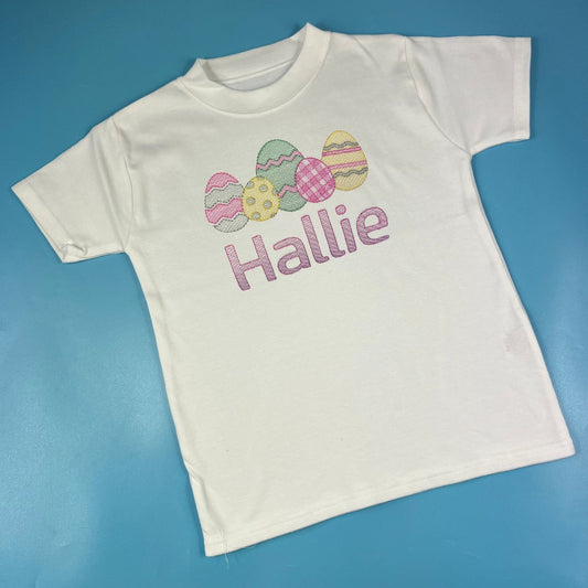 Girls Personilised Easter Egg T-Shirt