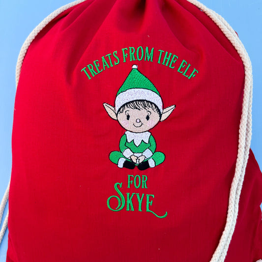 Red Elf Treat Bag