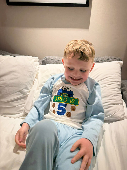 Cookie Monster Inspired Birthday Pyjamas