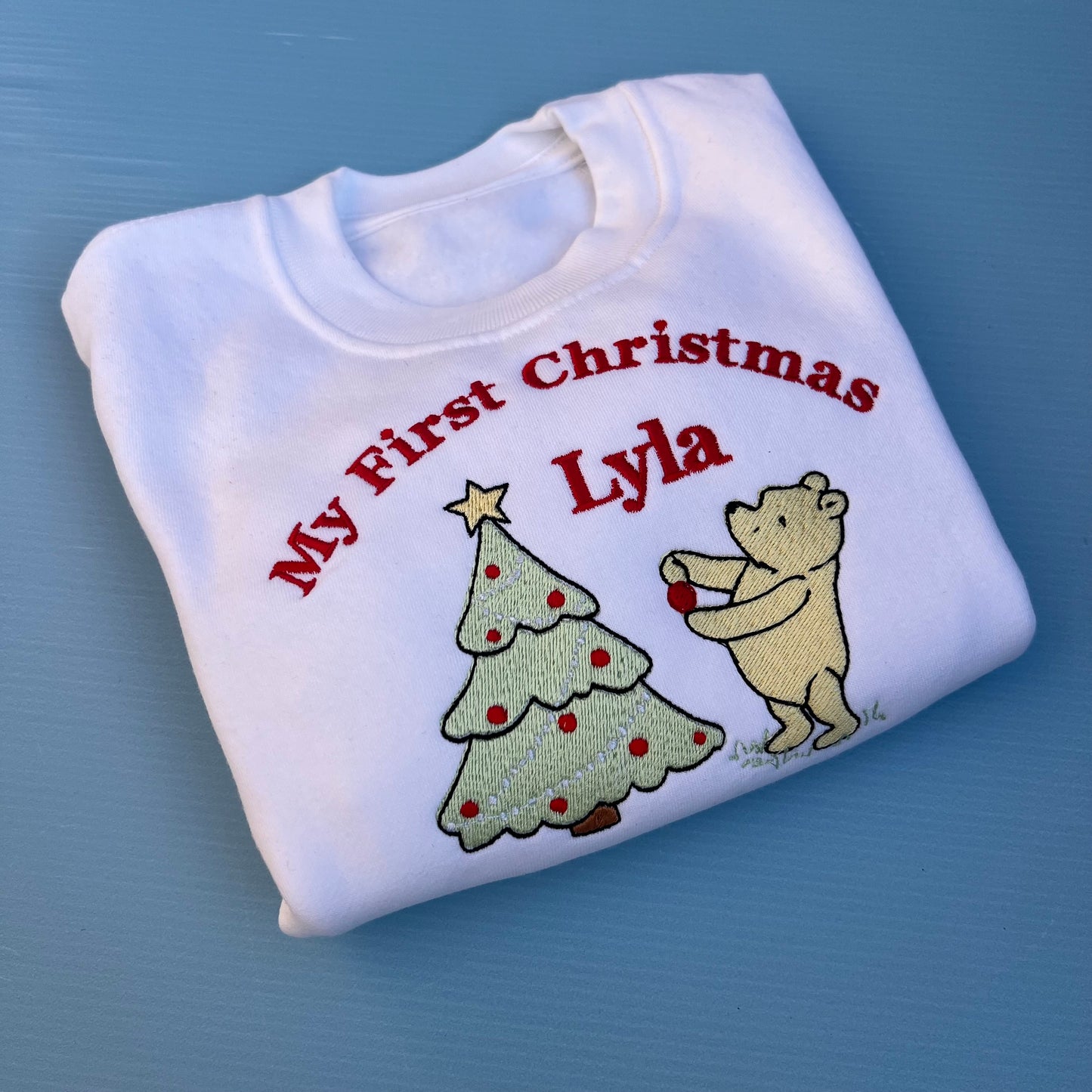 First Christmas Pooh bear Jumper