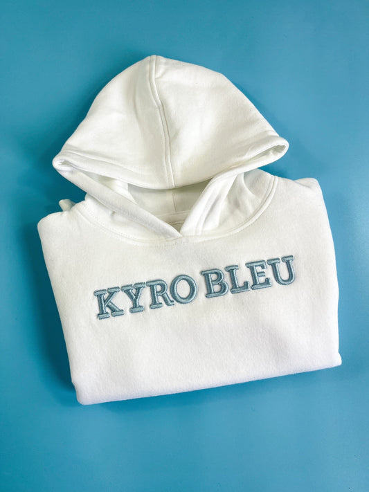 White Hoodie with 3D Font!