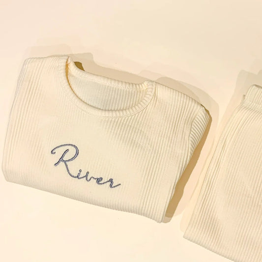 Personalised Apricot Ribbed Tracksuit