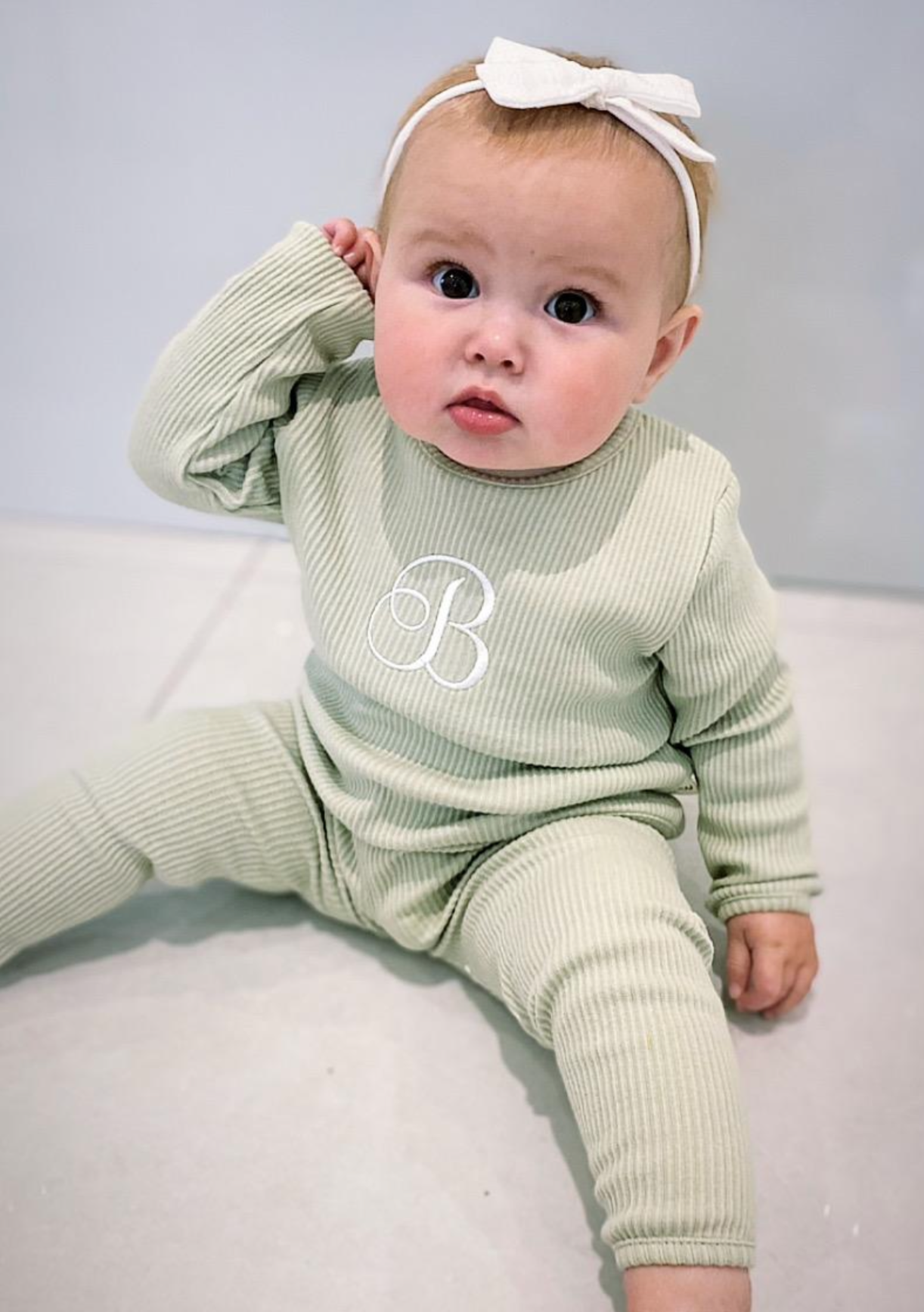 Sage Green Ribbed Tracksuit