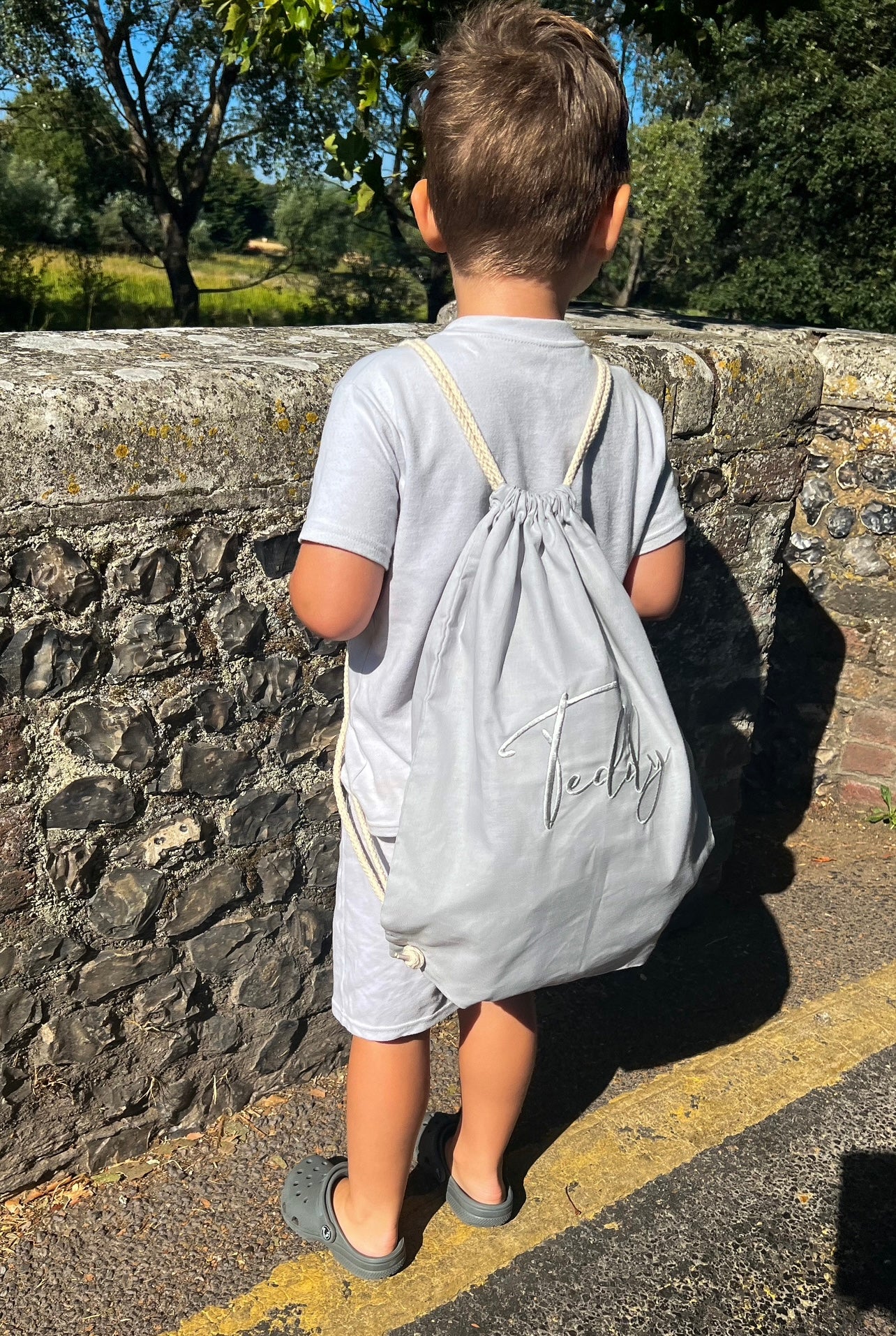 Natural Canvas drawstring bag
