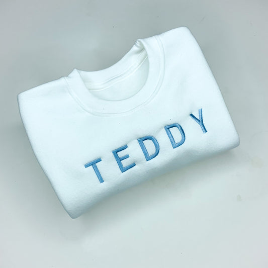 White Sweatshirt with open font