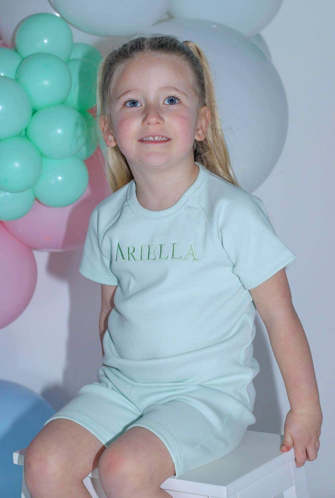 Mint Ribbed Short Set