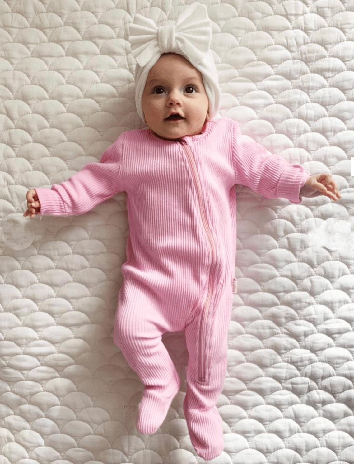 Zip up Ribbed babygrow sleepsuit
