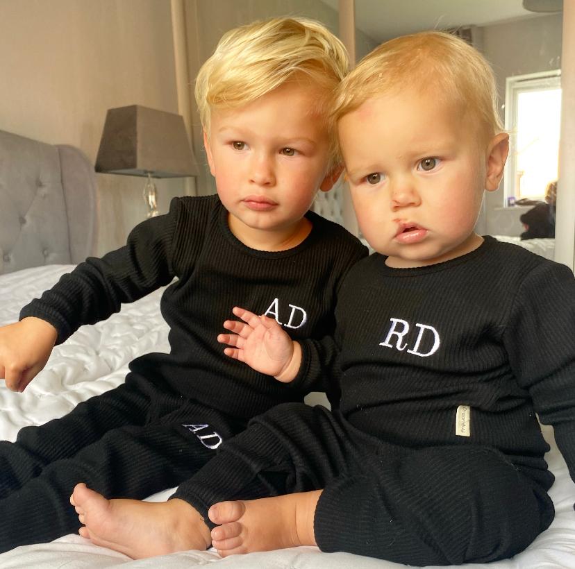 Black Ribbed Tracksuit