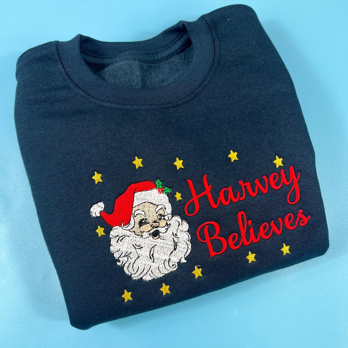 Navy Jumper with Santa Head
