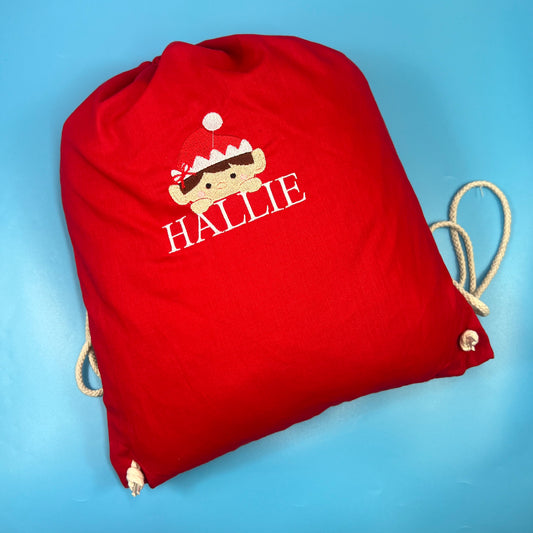 Red Canvas drawstring bag