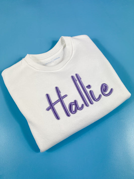 White Jumper with 3D Font