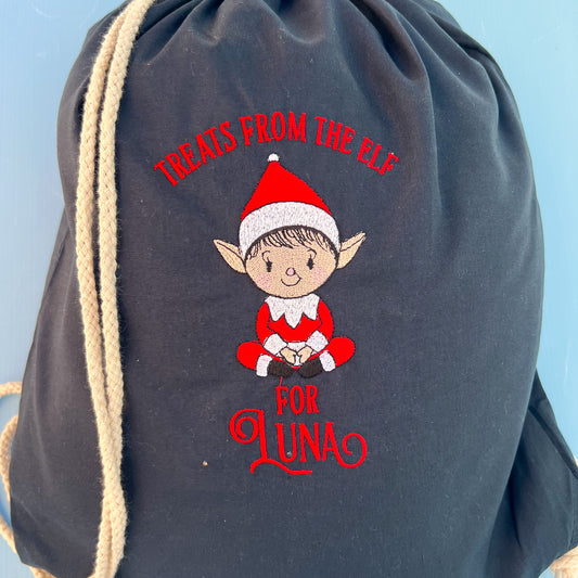 Navy Elf Treat Bag