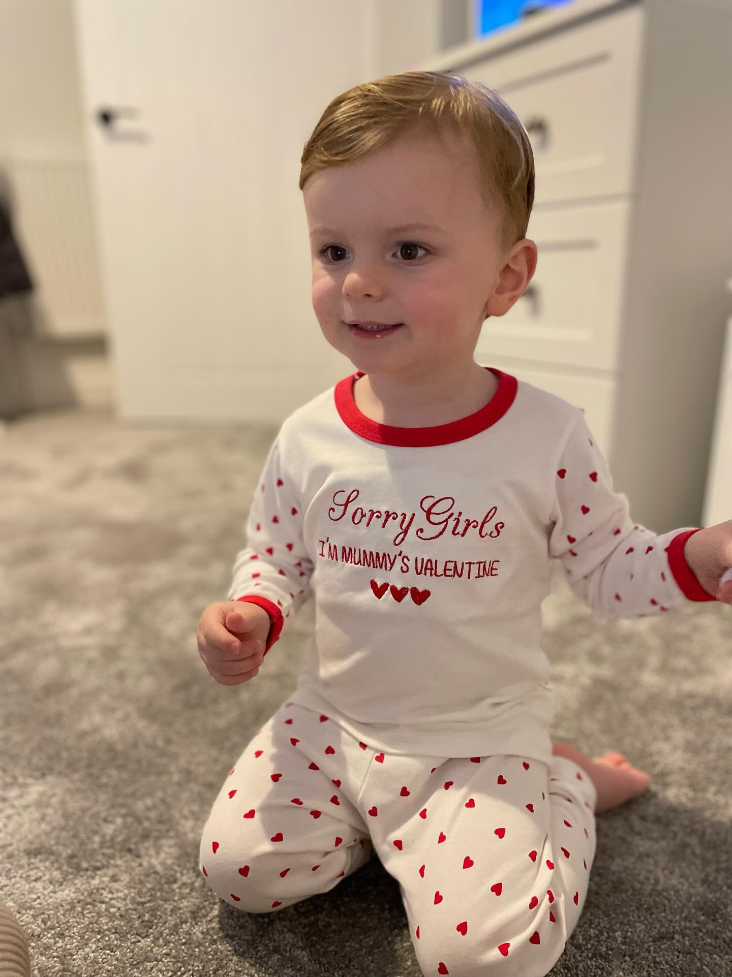 Childrens Valentines Pyjamas ' Sorry Girls/Boys'