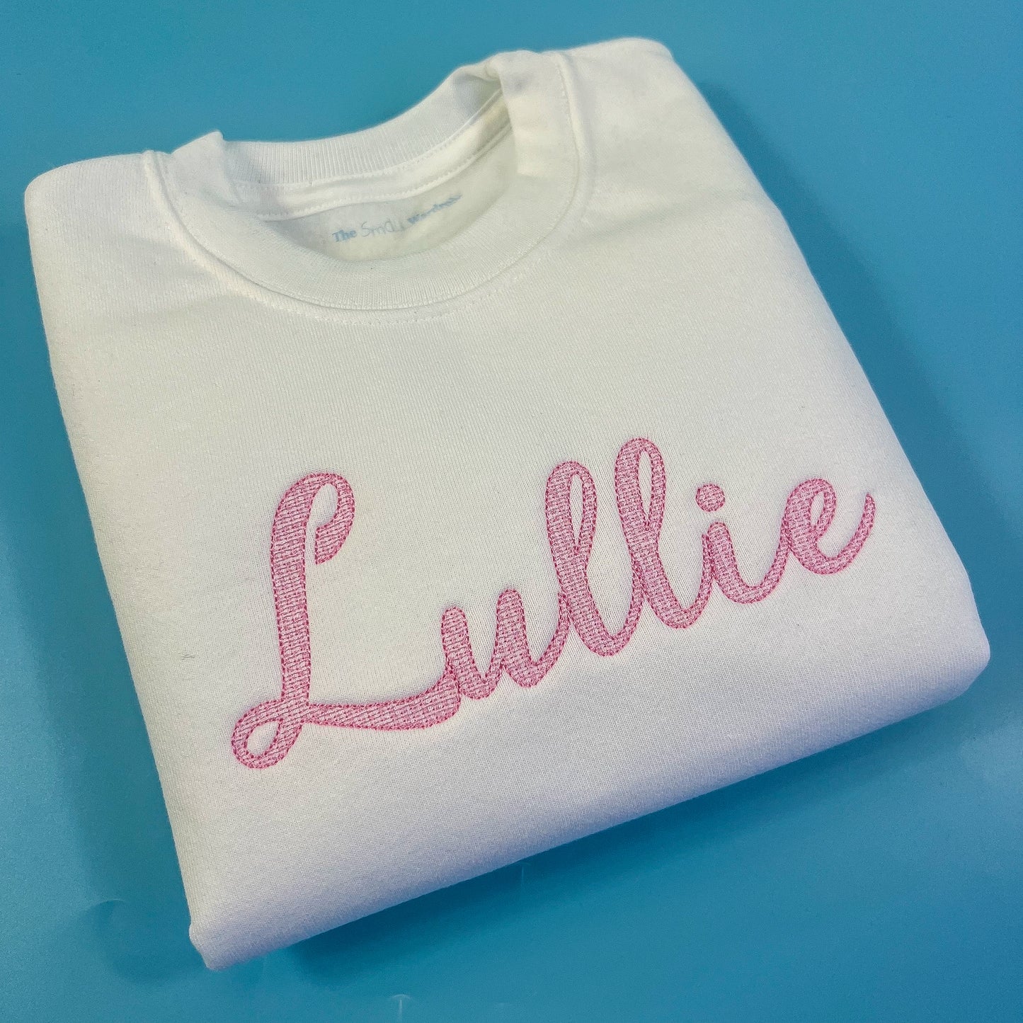 White Sweatshirt with sketch font