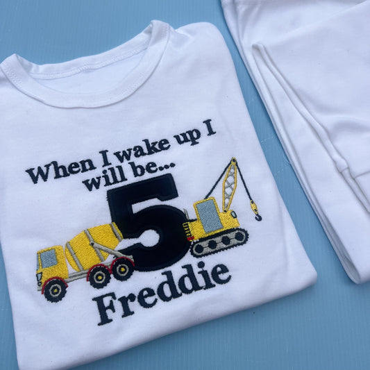 Digger Birthday Pyjamas