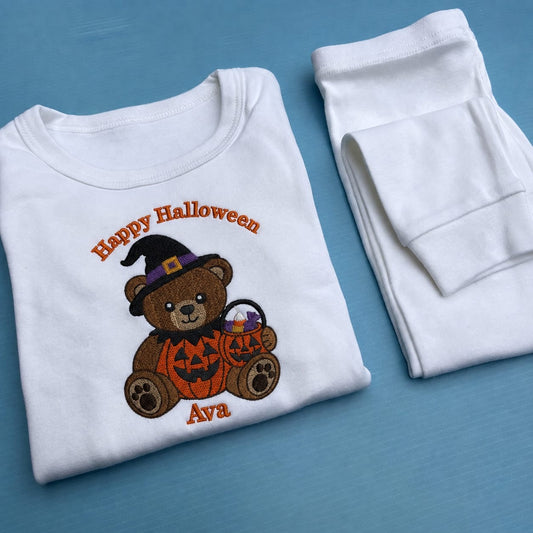 Happy Halloween Pumpkin Bear Design