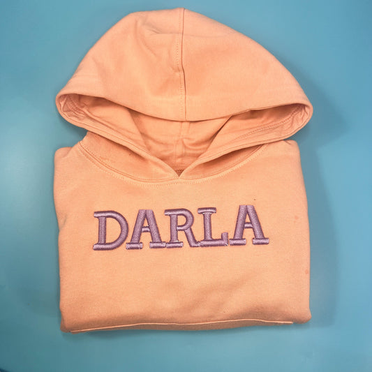 Peachy Pink Hoodie with 3D Font!