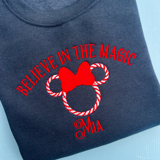 Minnie Mouse Candy Cane Jumper