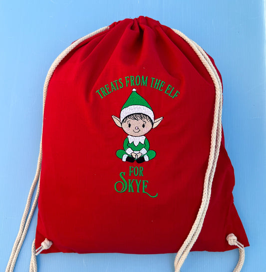 Red Elf Treat Bag