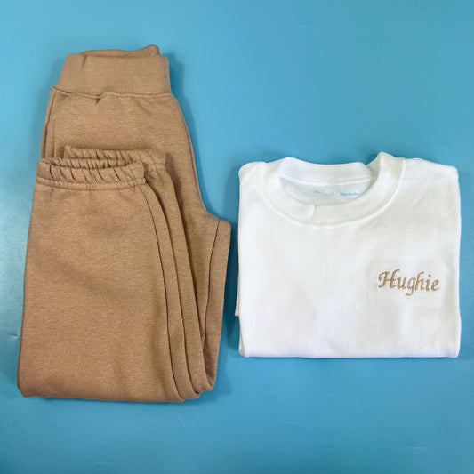 White Jogger and T-shirt Set