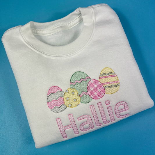 Girls Easter Egg Personalised Sweatshirt
