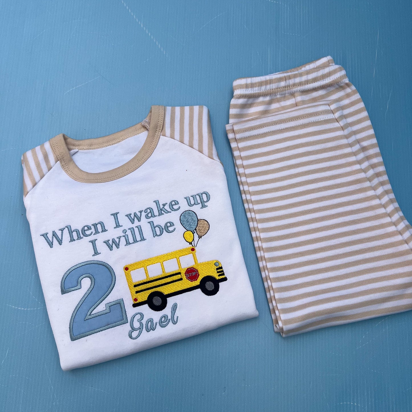School Bus Inspired Birthday Pyjamas