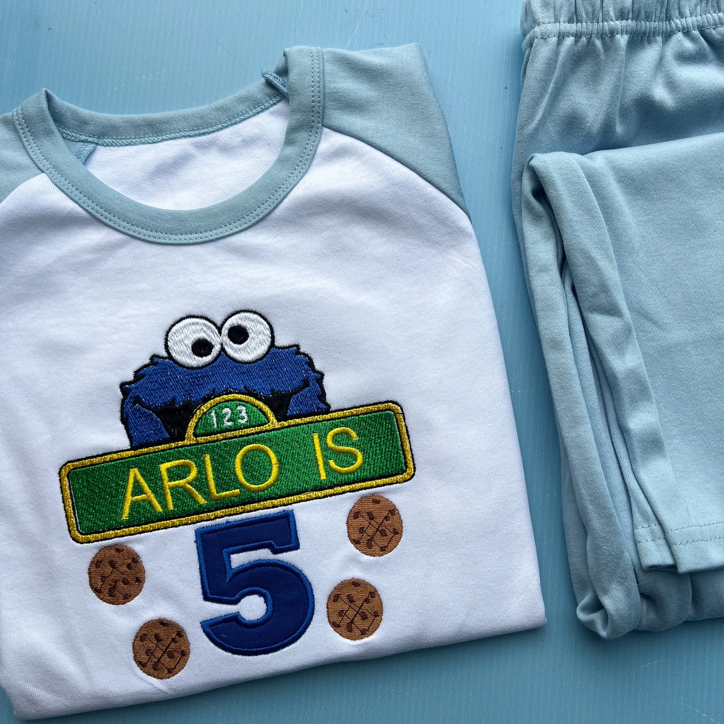 Cookie Monster Inspired Birthday Pyjamas