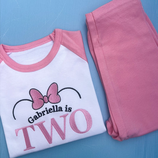 Minnie Mouse Inspired Birthday Pyjamas