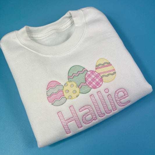 Girls Easter Egg Personalised Sweatshirt