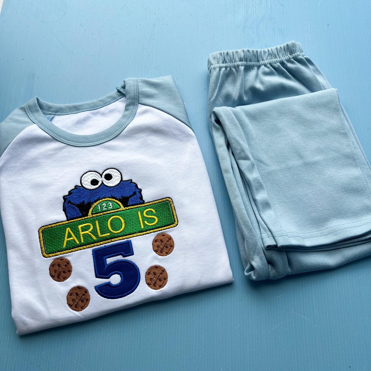 Cookie Monster Inspired Birthday Pyjamas