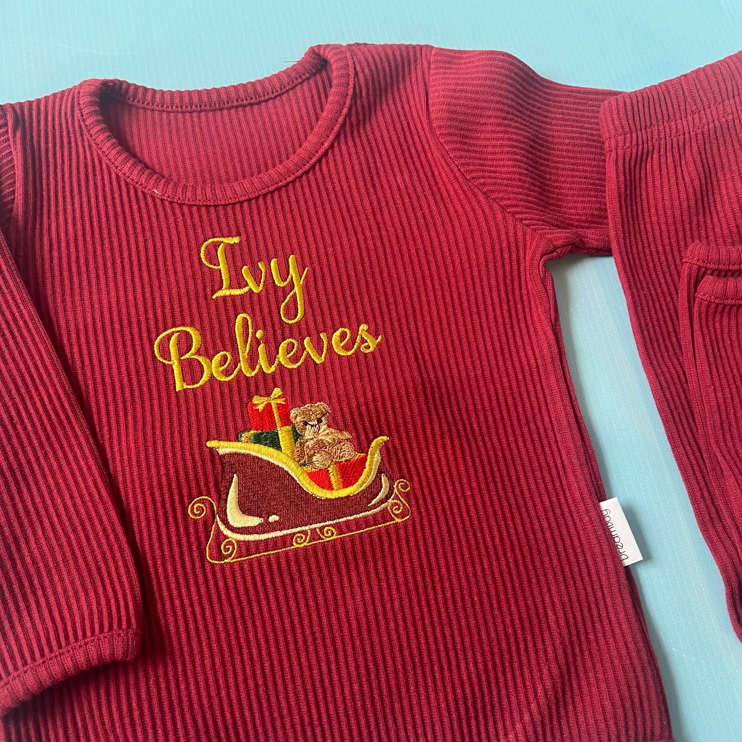 Burgundy Loungeset with Sleigh Design