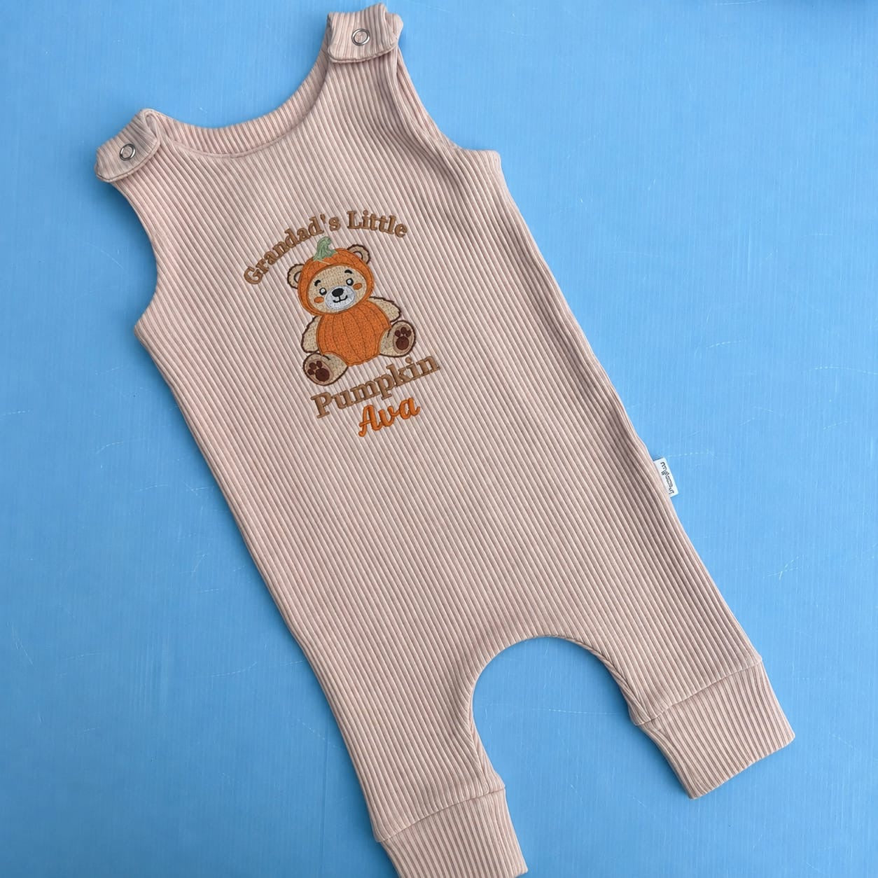 Pumpkin Ribbed Romper