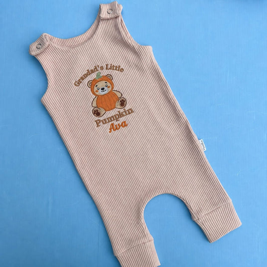 Pumpkin Ribbed Romper