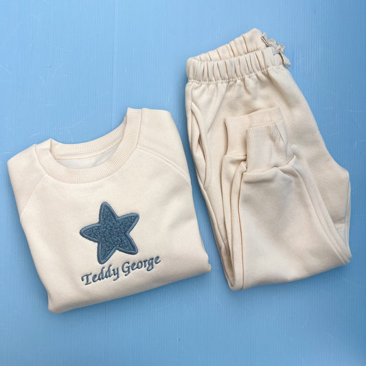 Oat Tracksuit with Teddy Heart/Star