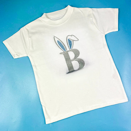 Bunny Ears on Initial T-shirt