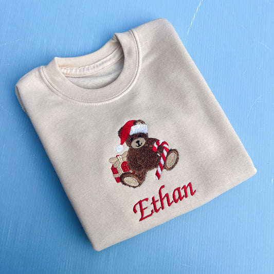 Light beige Christmas Bear Sweatshirt