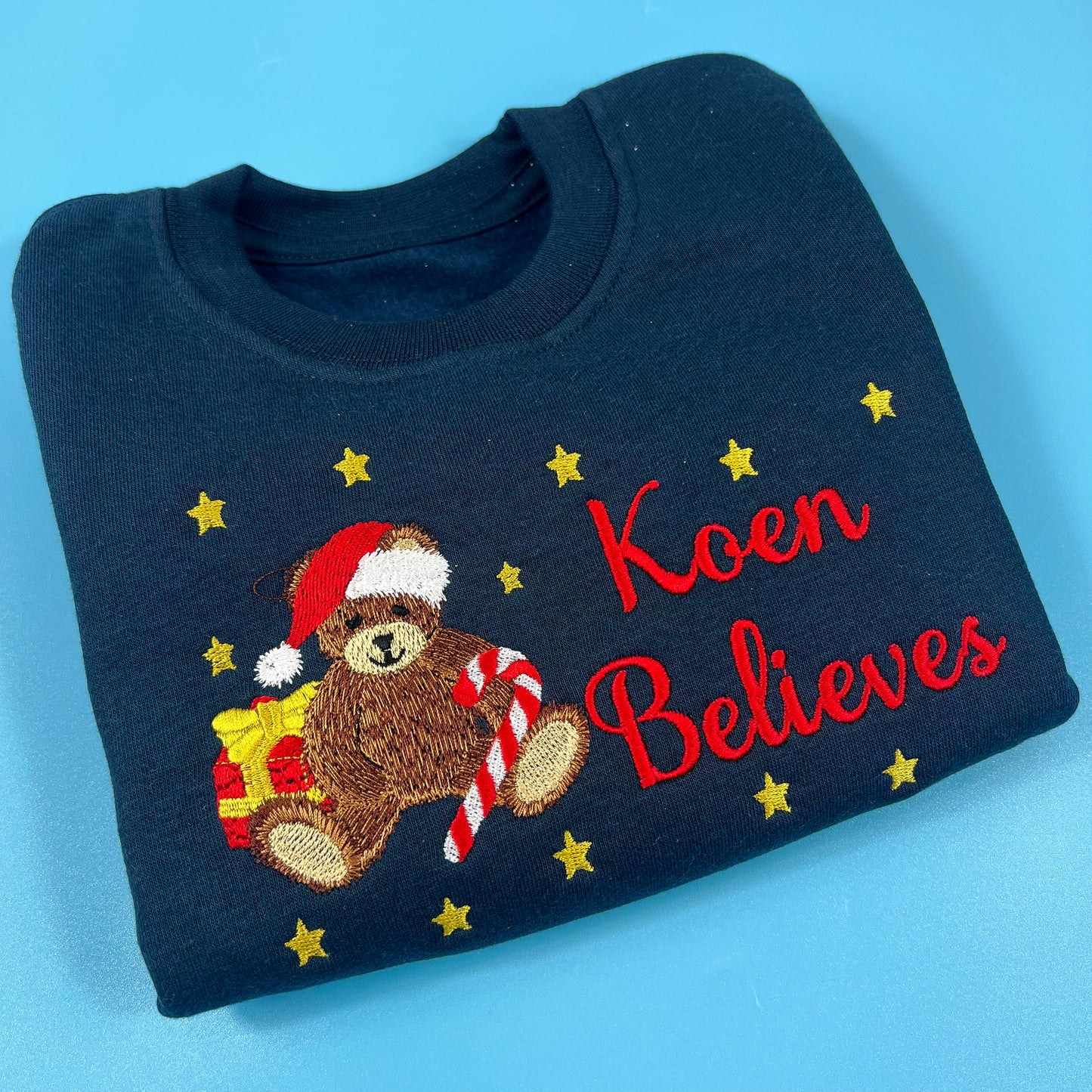 Navy Jumper with Teddy Bear