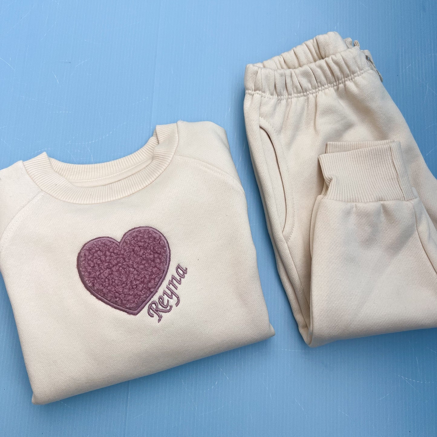 Oat Tracksuit with Teddy Heart/Star