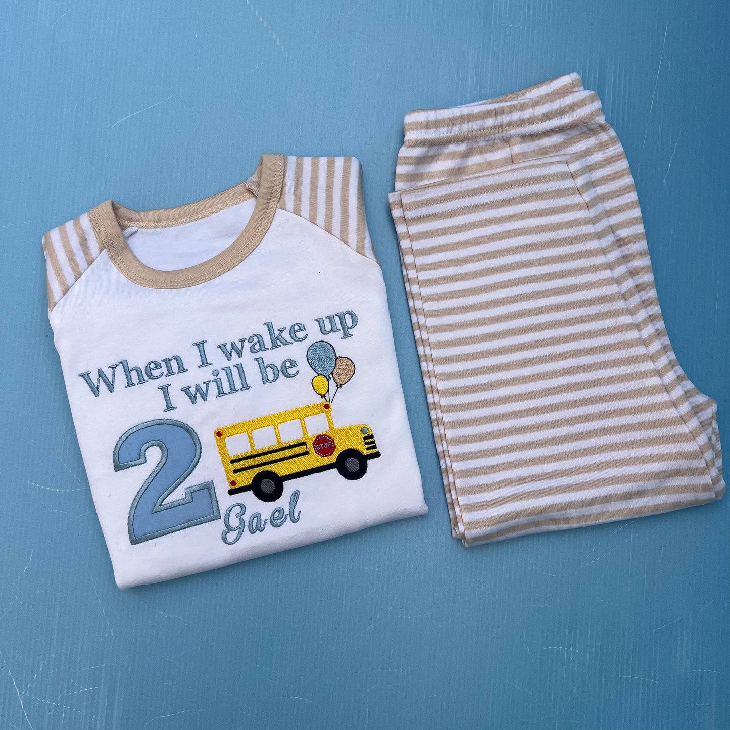 School Bus Inspired Birthday Pyjamas