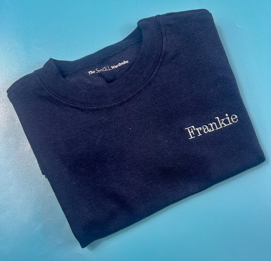 Navy T-Shirt with Side Name