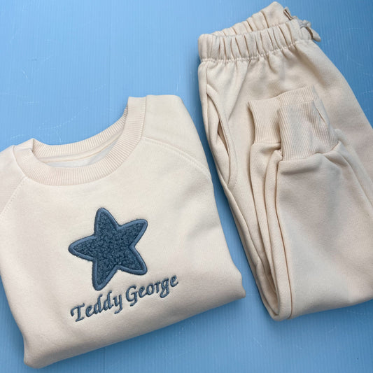 Oat Tracksuit with Teddy Heart/Star