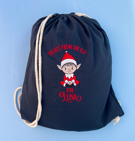 Navy Elf Treat Bag