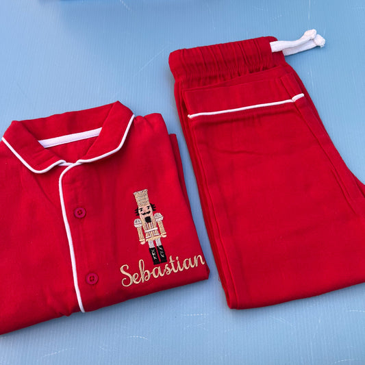 Classic Red Christmas Pyjamas with nutcracker