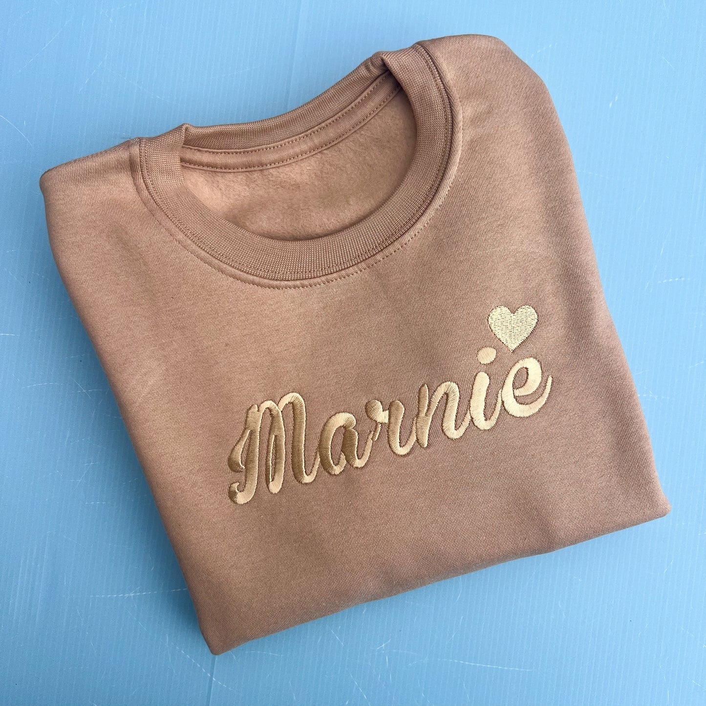 Taupe Sweatshirt with Heart Name