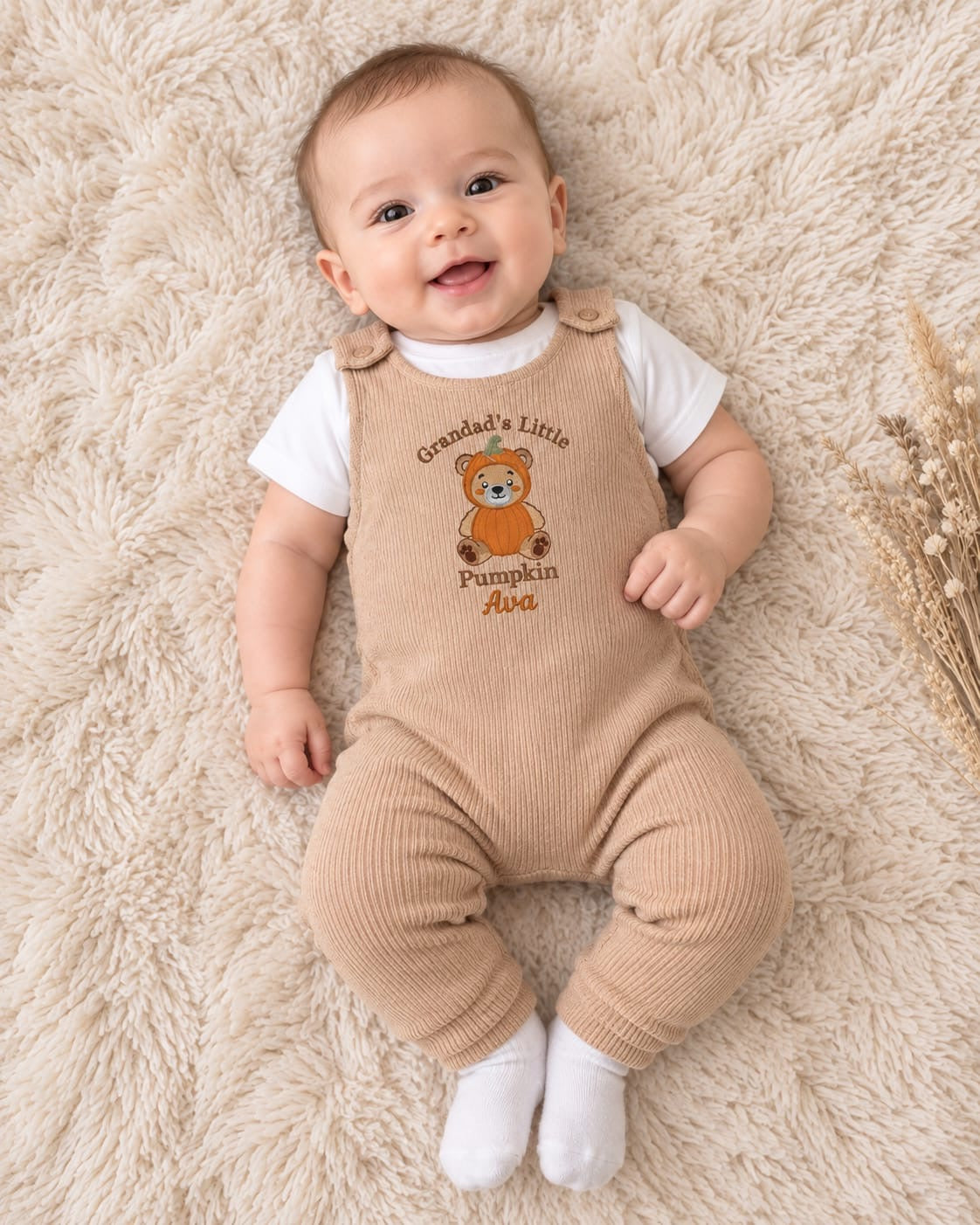 Pumpkin Ribbed Romper