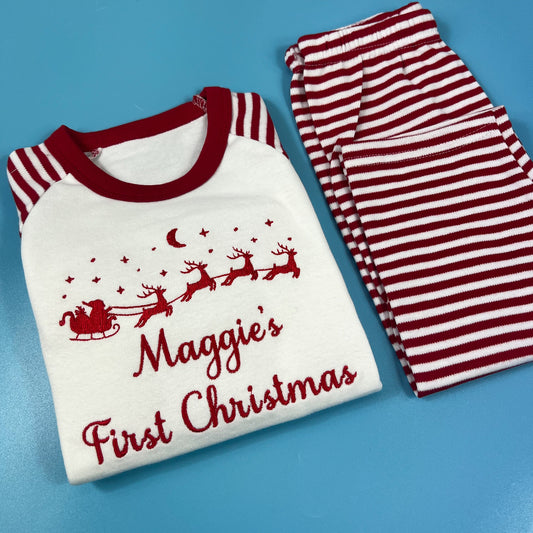 Santa’s Sleigh 1st Christmas Design Pyjamas