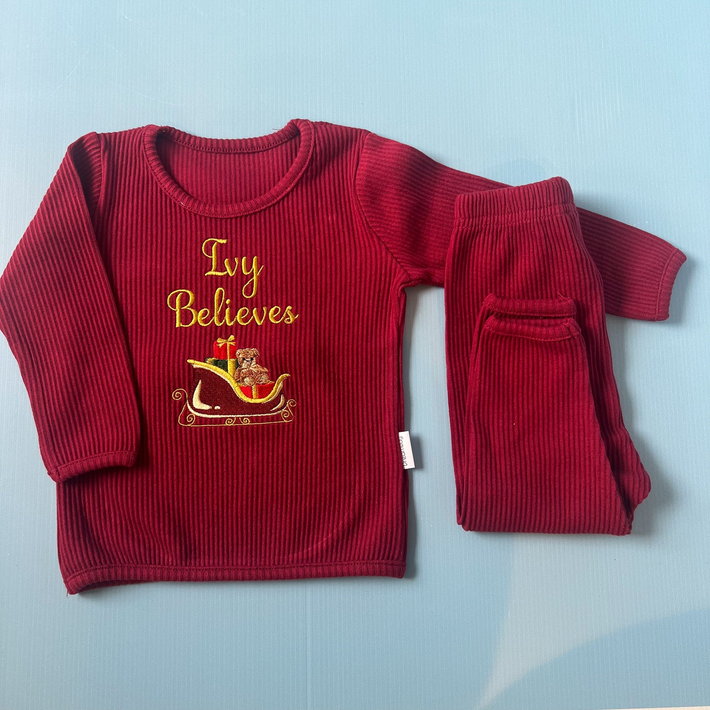 Burgundy Loungeset with Sleigh Design