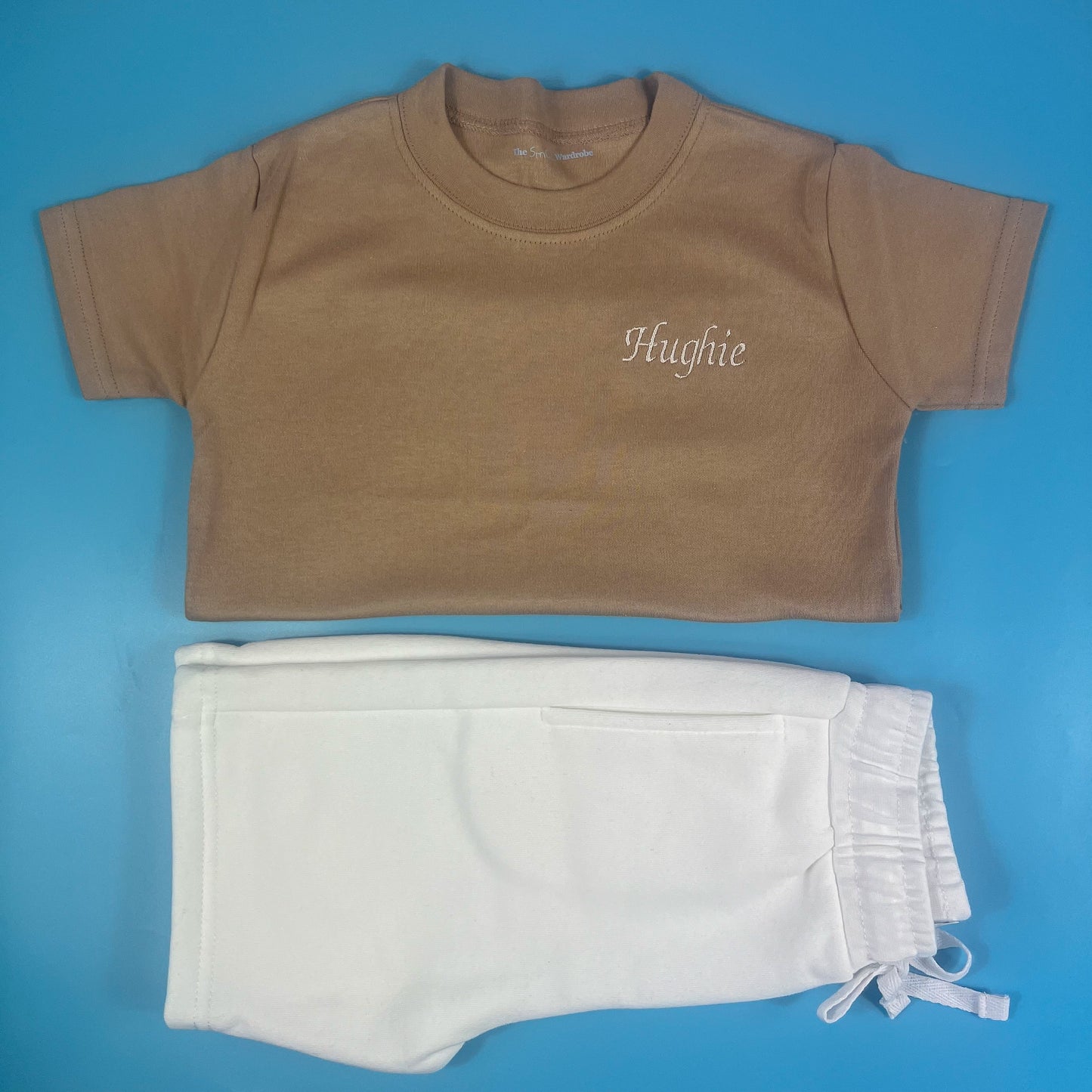 Taupe and White Short Set