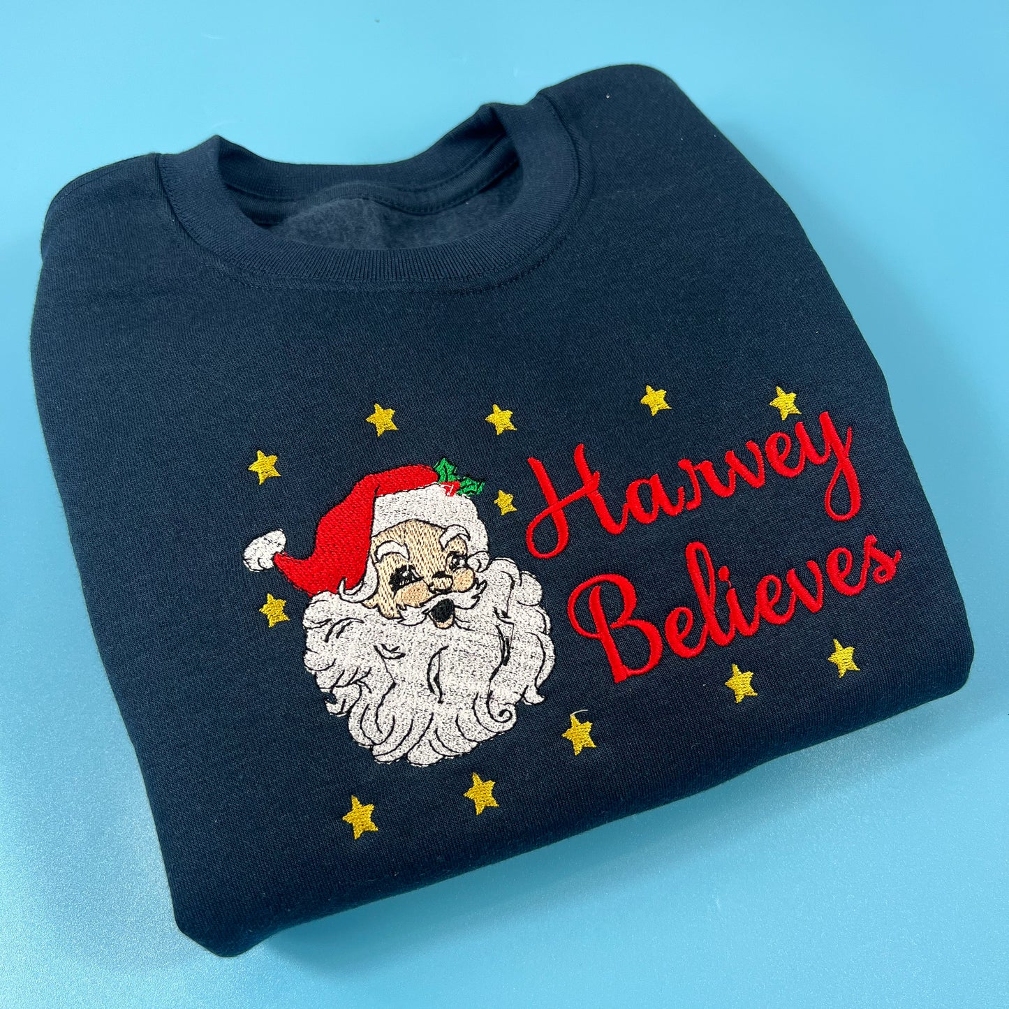 Navy Jumper with Santa Head